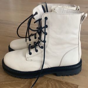Cream Zara combat boots